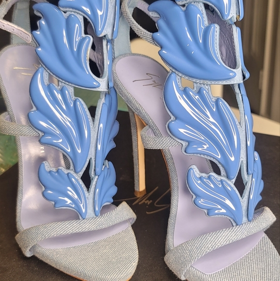 Authentic Giuseppe Zanotti cruel summer wing shoes hight heel Bule unique size36 - Picture 2 of 9